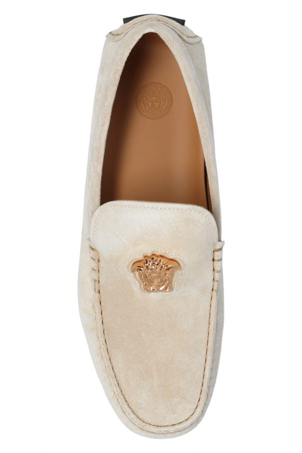 Mens white versace loafers online